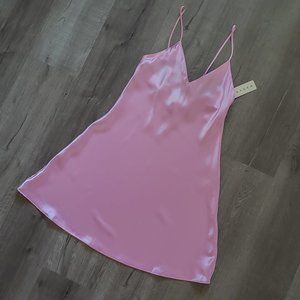 Vintage Metallic Light Pink Slip Dress